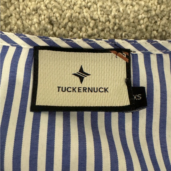 Tuckernuck Easton Blouse Blue & White Stripes size XS Like New - Picture 6 of 10